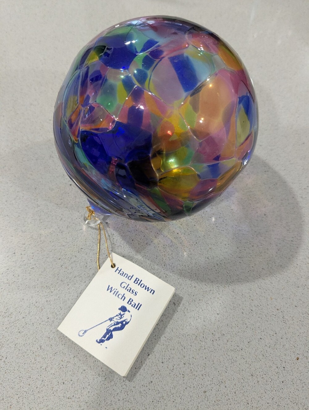 Hand Blown Glass Witch Ball - Multicolor By Becker Art Glass 5"